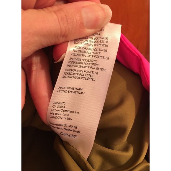 Anthropologie Pilcro Hot Pink Neon Quilted Down Puffer Vest Sz S Utility Scandi - Picture 8 of 8